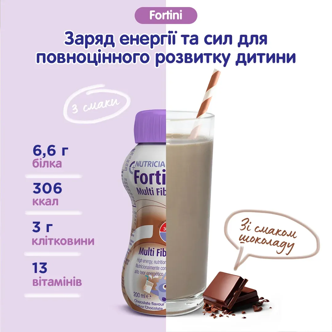 Фортіні / Fortini з харчовими волокнами зі смаком шоколаду фото-2
