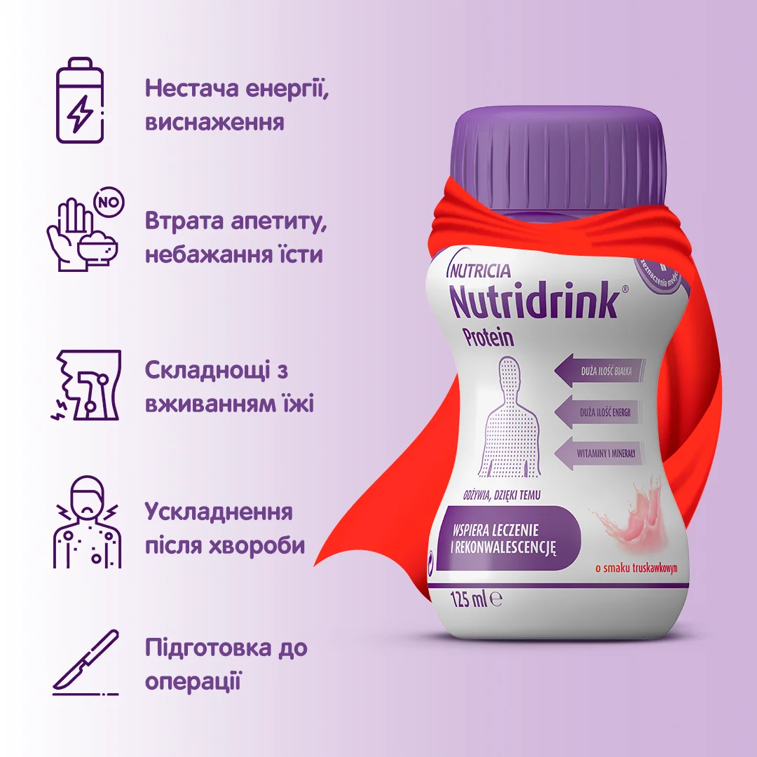 Нутрідрінк Протеїн зі смаком полуниці / Nutridrink Protein Strawberry flavo u r фото-4