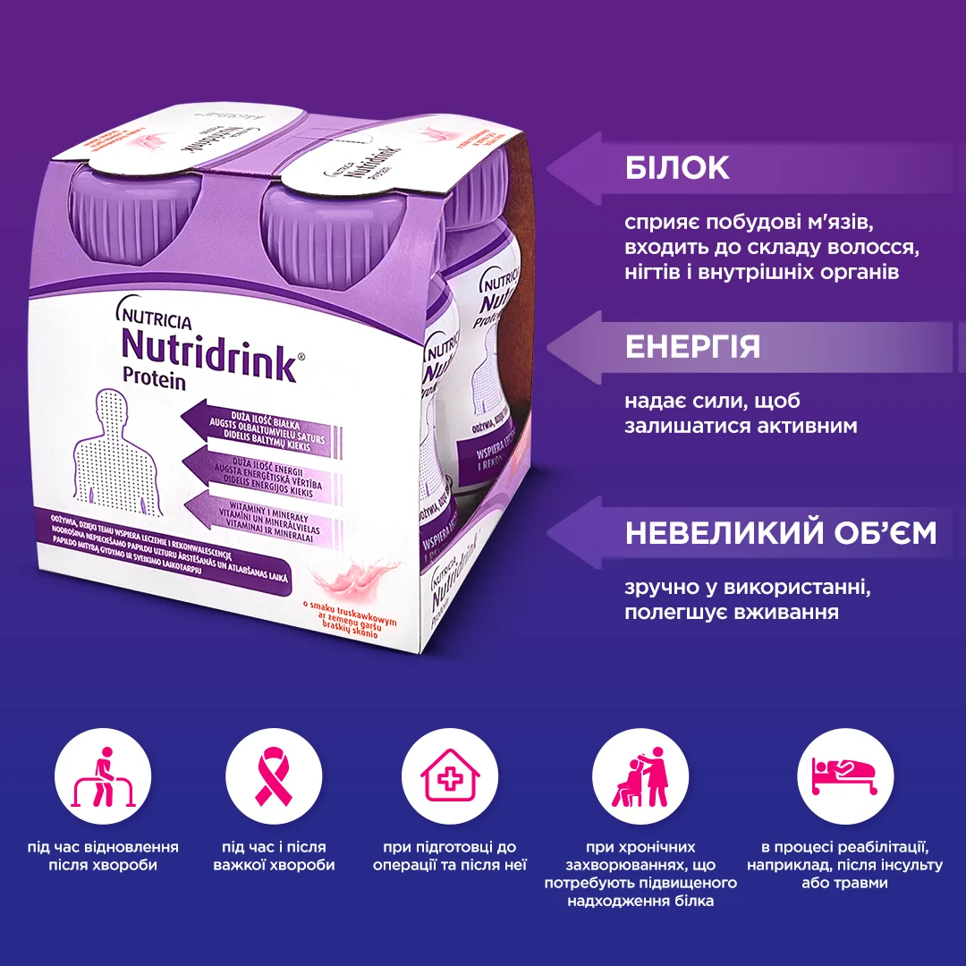 Нутрідрінк Протеїн зі смаком полуниці / Nutridrink Protein Strawberry flavo u r фото-6